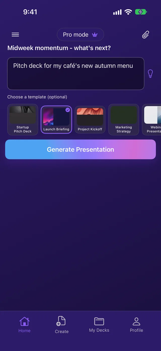 The Otis home screen